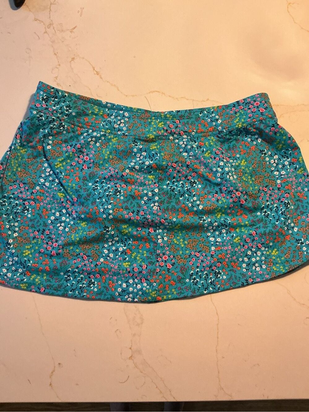 Lands End Aquatic Floral Swim Skirt Skort Sz 18 Water or Activewear